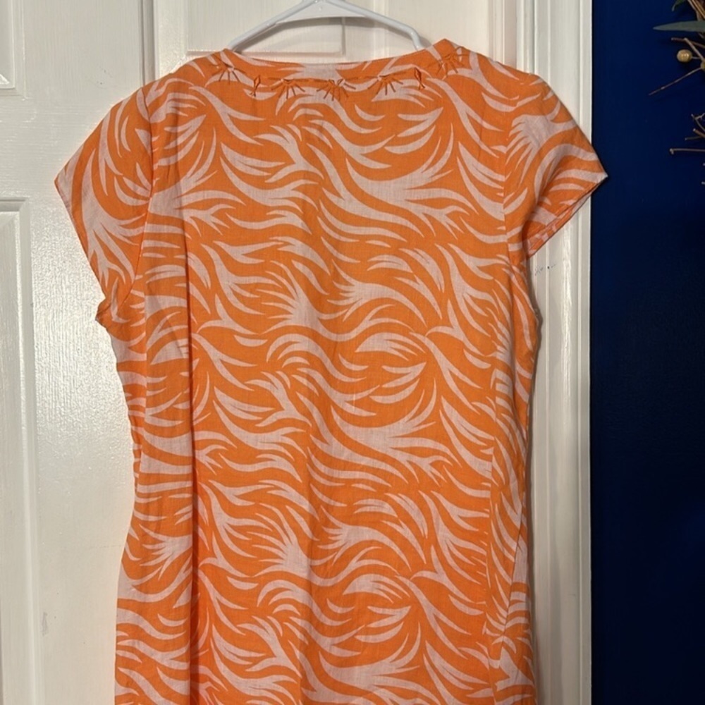 NWT HIHO Rachel Linen Dress in Papaya Wins - Picture 9 of 16